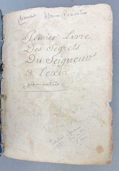 [Manuscrit XVIIIe] Alesso PIEMONTESE (d'après)....