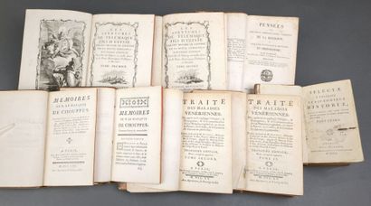 Réunion de 8 volumes in-12 ou in-8 reliés...