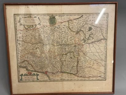 Carte du Beaujolais
Gravure coloriée 
18ème...