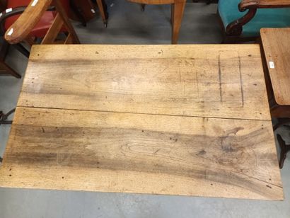 Table de ferme en bois naturel ouvrant par...