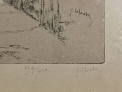 Le quai de l'Hôpital à Troyes,
(Paysage avec...