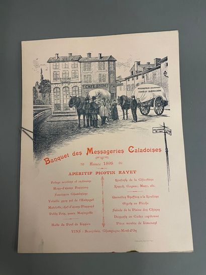 Banquet des messageries caladoises
Huit menus...