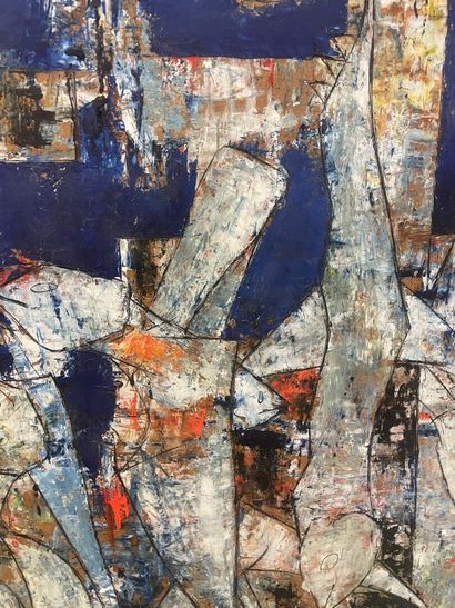 Jean SANGLAR 
Composition , 
Huile ur isorel...