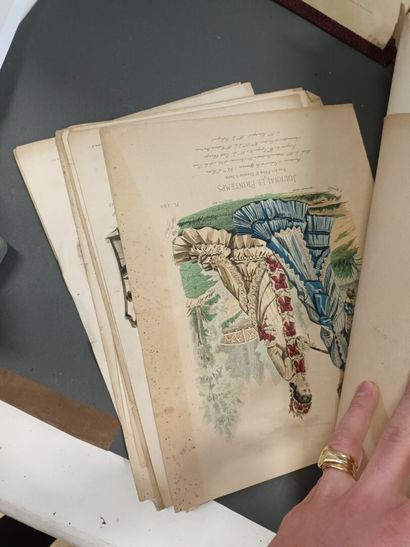 Important lot de gravures de mode fin XIXe,...