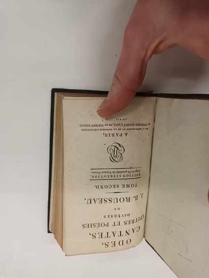 J.-B. ROUSSEAU, Odes et cantates, épitres...