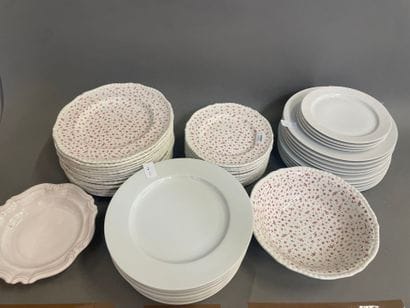 ADAMS, service de table en procelaine blanche...