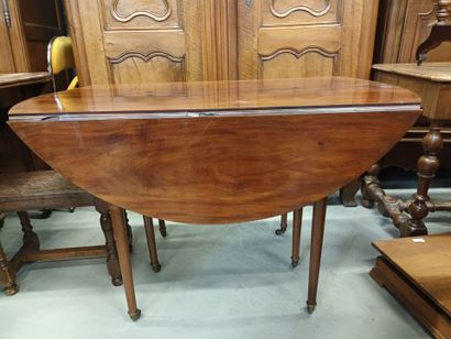 Table à volets Louis Philippe en bois naturel...