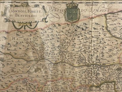 Carte du Beaujolais
Gravure coloriée 
18ème...