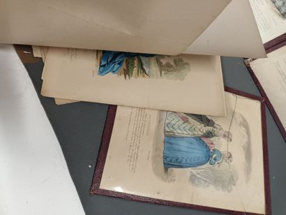Important lot de gravures de mode fin XIXe,...