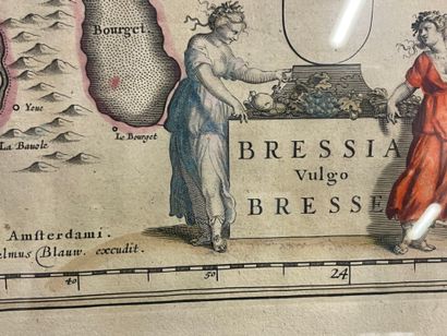 BLAEU
Carte de la Bresse 
Gravure colorié...