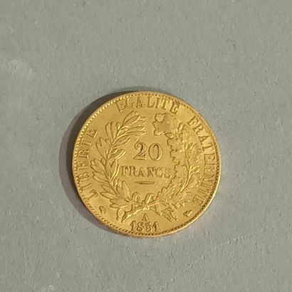 Pièce de 20 francs or, Marianne laurée, IIème...