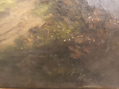 Paysage,
Huile sur toile
Encadrement XIXe...