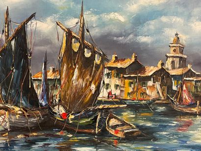 ANINO
Vue de Saint Tropez 
Huile sur toile
Signé...
