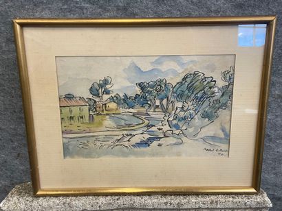 Albert LABASTIE
Aquarelle et encre sur papier,
Signé...