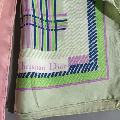 Christian DIOR, deux foulards en soie, dont...