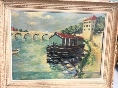 G DEJARDIN
Paysage normand en bord de Seine
huile...