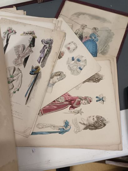 Important lot de gravures de mode fin XIXe,...
