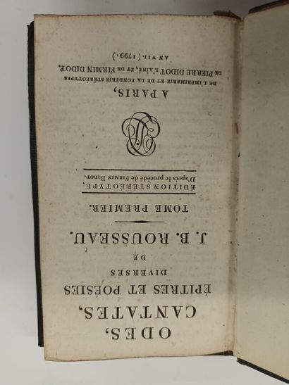 J.-B. ROUSSEAU, Odes et cantates, épitres...