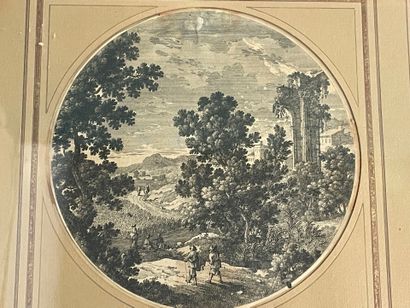 Gravure italienne en noir
Paysage
D : 17...