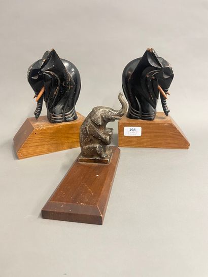 Paire de serre livres éléphant en bois
Bois...