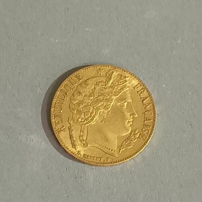 Pièce de 20 francs or, Marianne laurée, IIème...