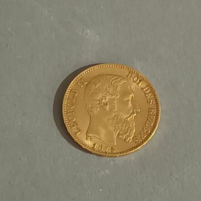 Pièce de 20 francs or, Léopold II, roi des...
