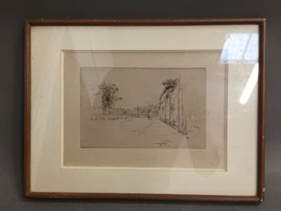Le quai de l'Hôpital à Troyes,
(Paysage avec...