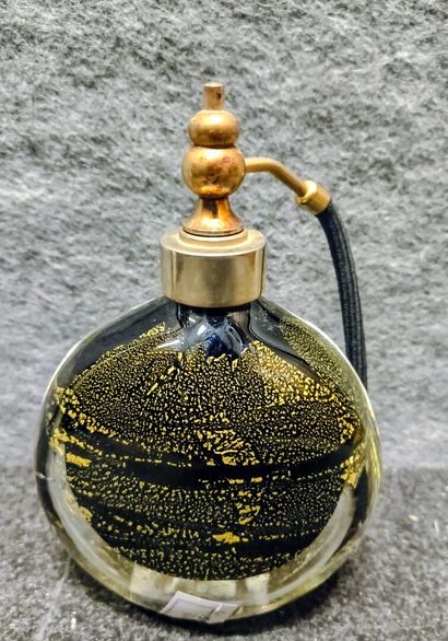 Vaporisateur en verre de Venise et paillon...