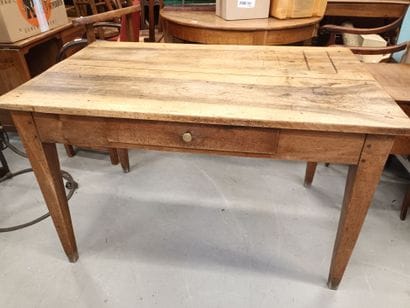 Table de ferme en bois naturel ouvrant par...