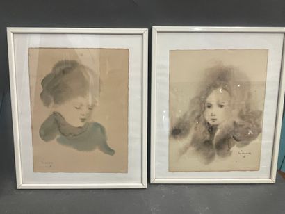 FAIDHERBE
Deux portraits d'enfants
Aquarelle,...