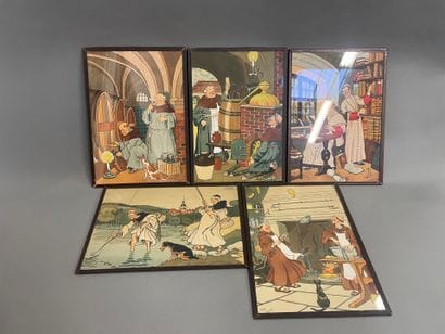 ELIOTT Harry (1882-1959) (d'après)
Cinq lithographies
25...