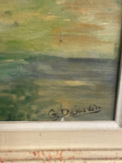 G DEJARDIN
Paysage normand en bord de Seine
huile...