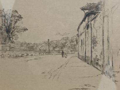 Le quai de l'Hôpital à Troyes,
(Paysage avec...