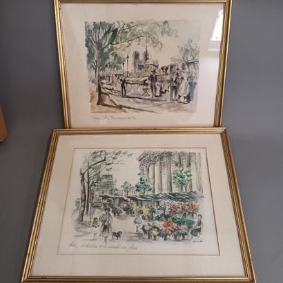 Franz HERBELOT (XXe),
Vue des quais de Paris,...
