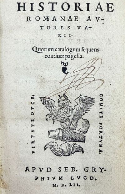 HISTORIÆ ROMANÆ auctores varii. Lyon, Sébastien...