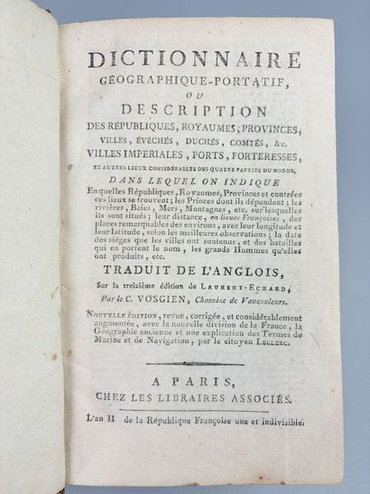 ESCHARD (Laurent) et VOSGIEN. Dictionnaire...