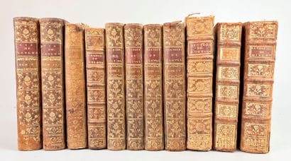 Ensemble de 11 volumes in-12 reliés du XVIIe...