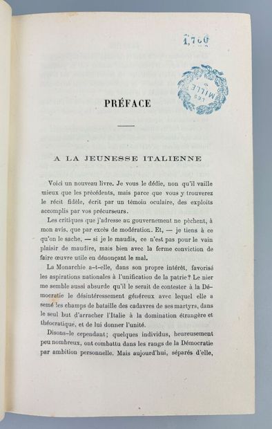 GARIBALDI (Giuseppe). Les Mille. Paris, Charles...