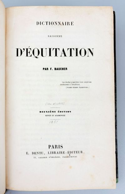 BAUCHER (François). Dictionnaire raisonné...