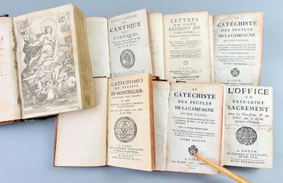 Réunion de 7 volumes in-12 ou in-8 reliés...