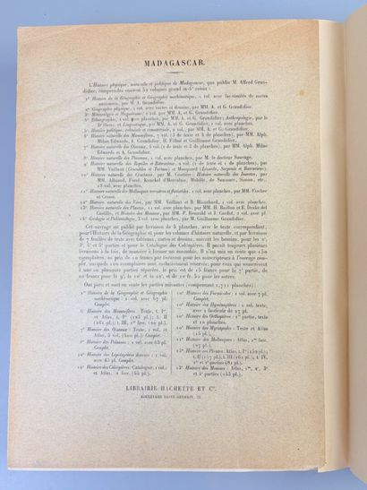 [Madagascar] GRANDIDIER (Alfred). Histoire...