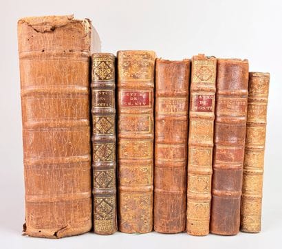 Réunion de 7 volumes in-12 ou in-8 reliés...
