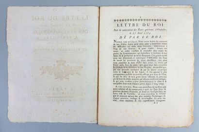 [Révolution Française]. Lettre du Roi pour...