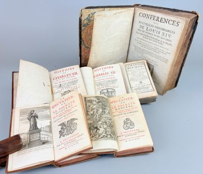 Réunion de 6 volumes in-12 ou in-4 reliés...