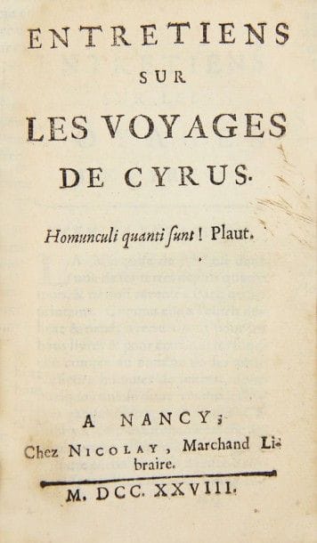 [LESZCZYNSKI (Stanislas, roi de Pologne)]
ENTRETIEN...