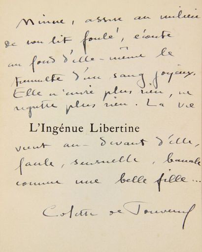 COLETTE. L'INGENUE LIBERTINE. Illustré de...