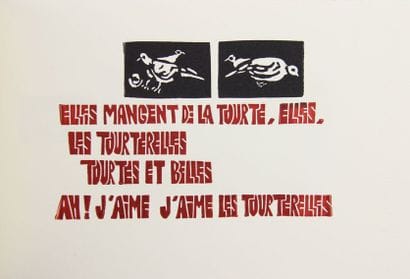 QUENEAU (Raymond)
LES TOURTERELLES. Linogravures...