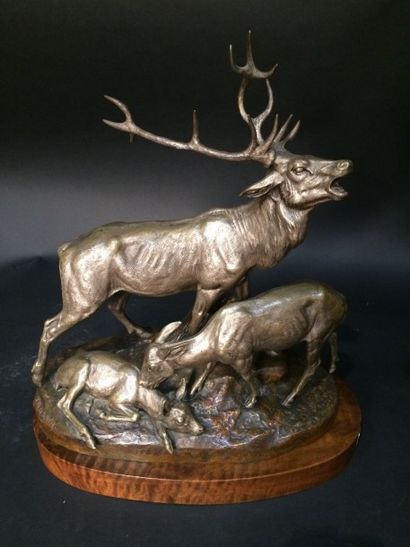 Jules-Edmond MASSON (1871- 1932) Cerfs et...