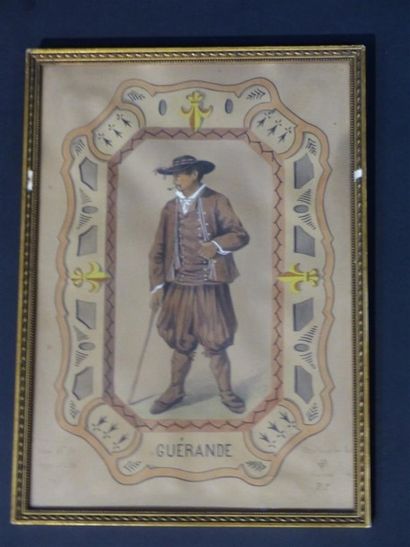 Suite de 5 dessins préparatoires aquarellés....