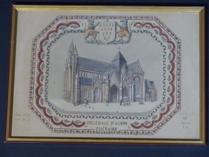 Plat en faïence, de forme octogonale, à décor...